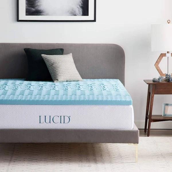 Lucid 2 Inch 5 Zone Gel Memory Foam Mattress Topper - Queen