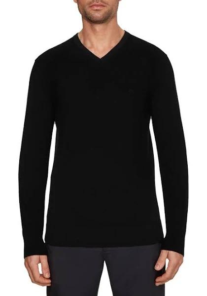 Calvin Klein - Black V-Neck Sweater, M