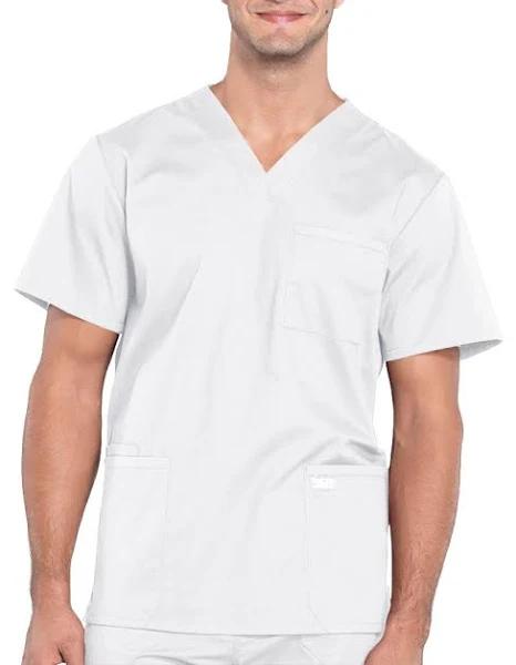 Cherokee Workwear Professionals Men's V-Neck Scrub Top - S - White