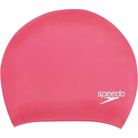 Speedo Unisex Adult Long Hair Silicone Swim Cap Pink One Size