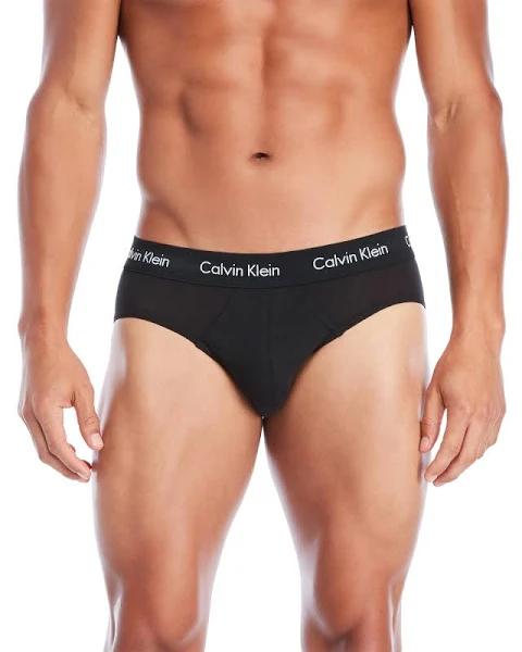 Calvin Klein Men's Cotton Stretch Hip Brief 3-Pack - Black