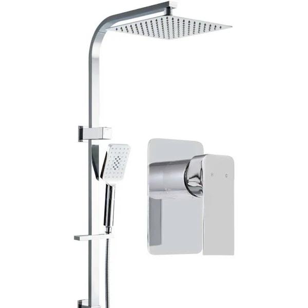 Cefito WELS 10' Rain Shower Head Mixer Square Handheld High Pressure Wall Chrome