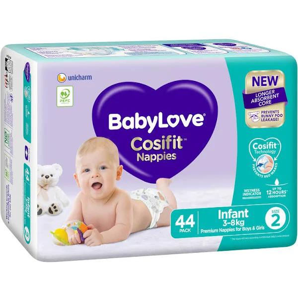 BabyLove Cosifit Bulk Nappies Size 2 (3-8kg) Infant 44 Pack