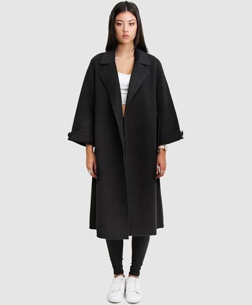 Belle & Bloom Stay Wild Black Oversized Wool Coat Black L