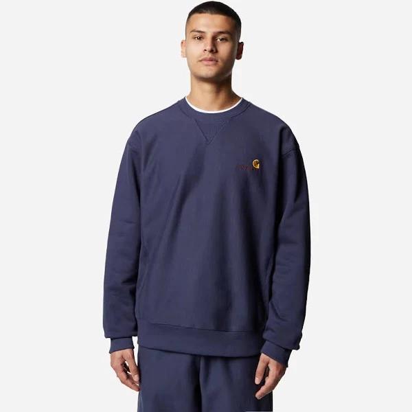 Carhartt-WIP American Script Sweatshirt - Enzian Blue - Blue / XL