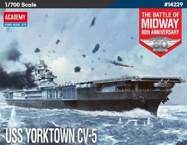 Academy 1/700 USS Yorktown CV-5 Battle of Midway Plastic Model Kit [14229]