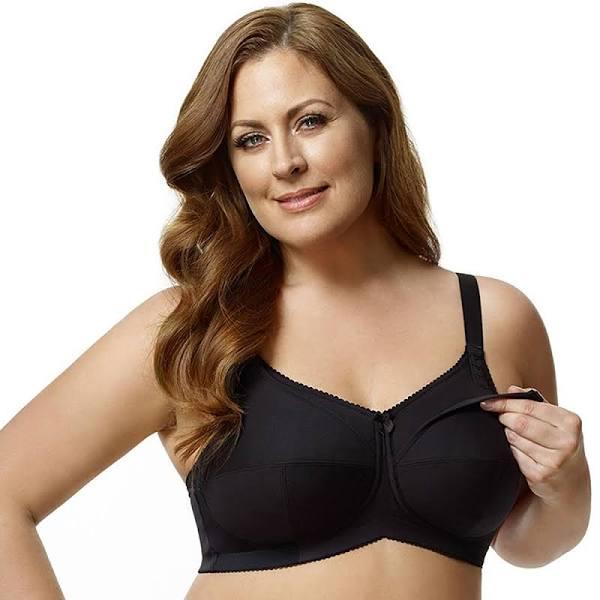 Elila Cotton Wire Free Nursing Bra (1613) 40E/Black