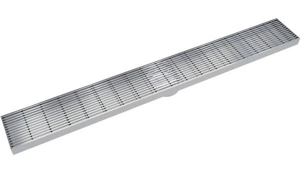 Linsol EzyFlow 800 Linear Heelguard Channel Grate - Brushed Steel