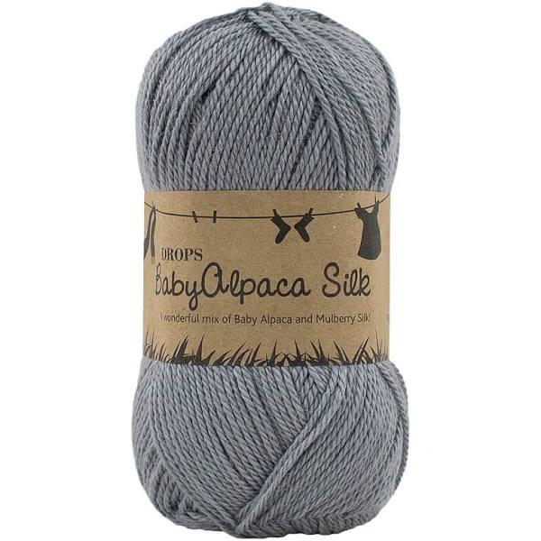 Drops BabyAlpaca Silk - Medium Grey (8465) - Sport | 5-Ply Knitting Wool & Yarn