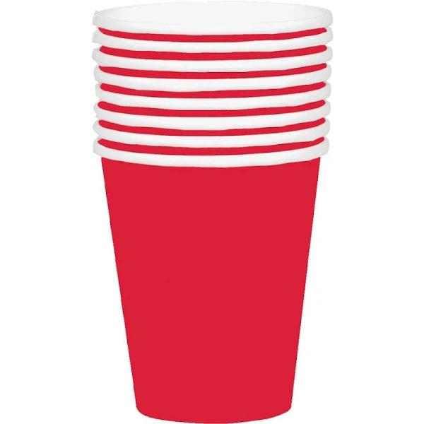 Amscan Paper Cups 20 Pack 354ml - Apple Red