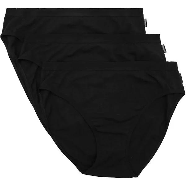 Underworks Hi Cut Briefs 3 Pack - Black