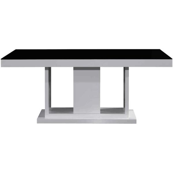 Dining Table in Rectangular Shape High Glossy MDF Wooden Base Combination of Black & White Colour - AfterPay & zipPay Available