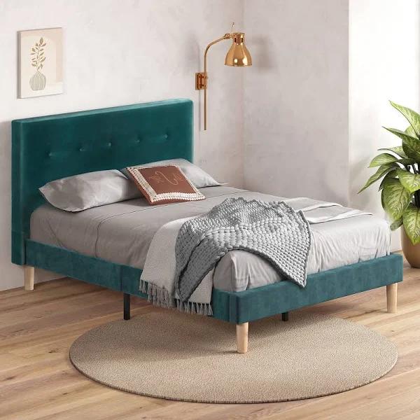 Zinus Green Velvet Fabric Bed - Double - AfterPay & zipPay Available