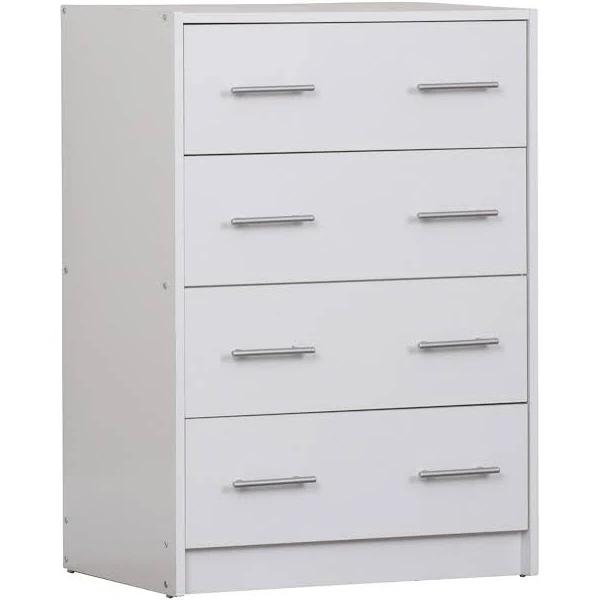 4 Chest of Drawers Table Cabinet Bedroom Storage White Dresser Tallboy