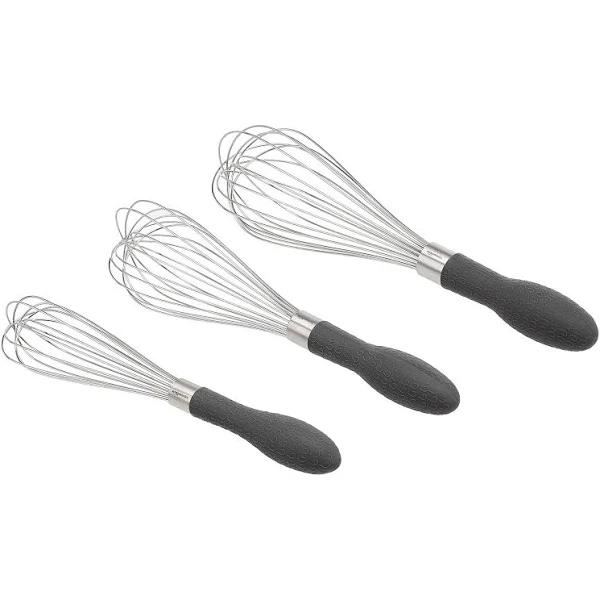 Amazon Basics Stainless Steel Wire Whisk Set, Gray - 3-Piece