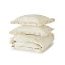 Kmart Gingham Ruffle Cotton Quilt Cover Set - Super King Bed, Sand