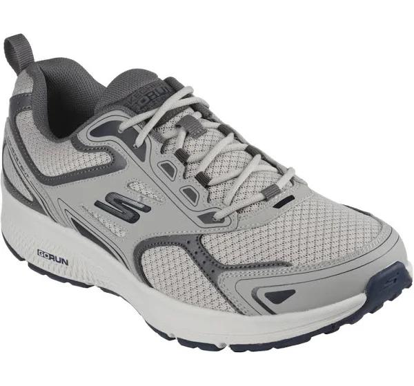 Men's Wide Fit Skechers 220034 Go Run Consistent Running Sneakers, Grey/Navy / 11.5 / 4E