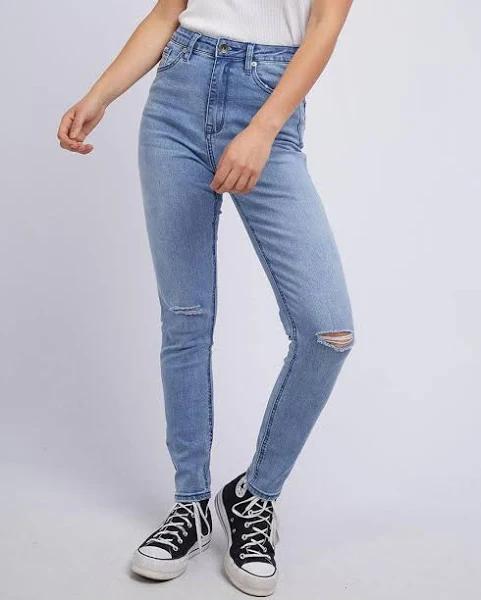 Silent Theory - Womens Denim - Vice High Skinny Jean Indigo Blaze at Edge Clothing - Size:16