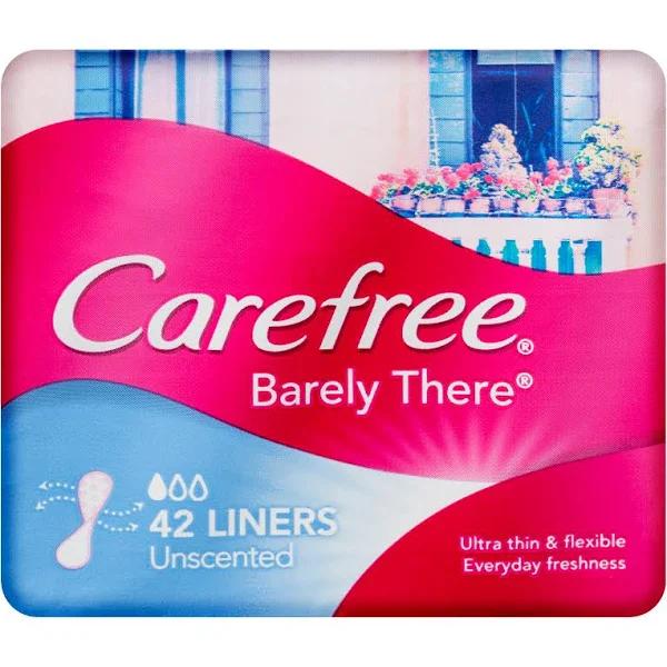 Carefree Barely There Unscented Panty Liners 42 Pack