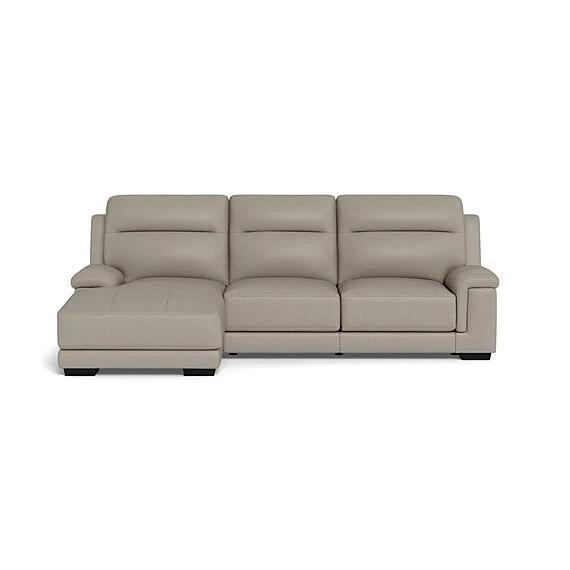 Barret Leather Electric Recliner Modular Sofa Silver Grey by Freedom