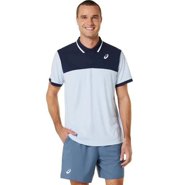 ASICS Court Polo Men Tennis Shirt - Soft Sky/Midnight, M