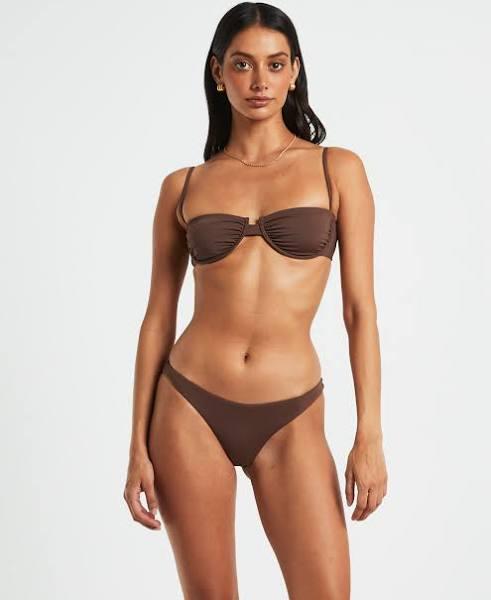 Subtitled Womens Skinny Strap Underwire Top in Coffee Brown Size XS