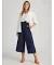 Rockmans Ankle Length Button Trim Linen Blend Pant - Womens - Navy Size Medium - AfterPay & zipPay Available