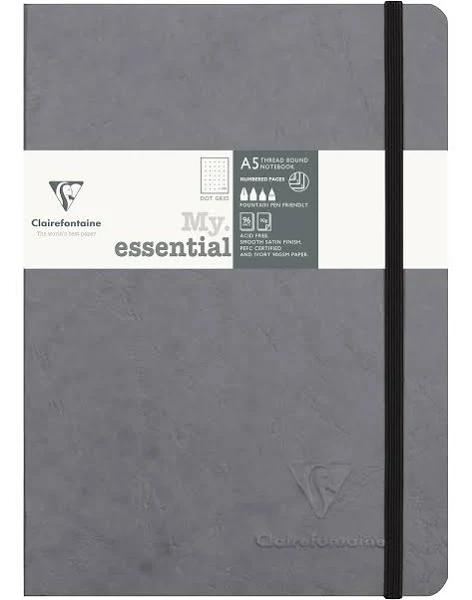 Clairefontaine - Thread-Bound Notebook - Dot Grid - A5 - Grey