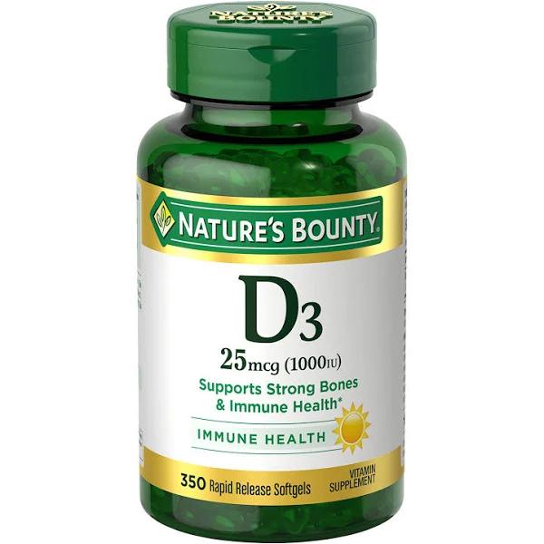 Nature's Bounty Vitamin D3 - 1000 IU , 350 Softgels