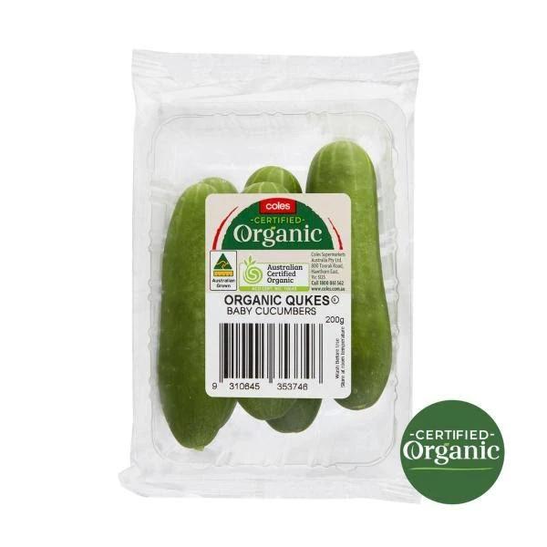 Coles Organic Baby Cucumbers 200g