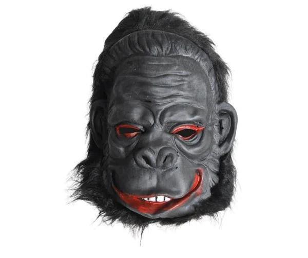 Gorilla Mask Monkey Costume Halloween Animal Ape Chimp with Hair Accessory Latex