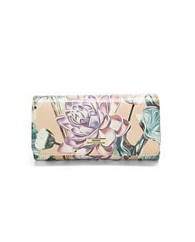 David Jones Serenade Allegra Large Patent Leather Wallet with RFID in Floral