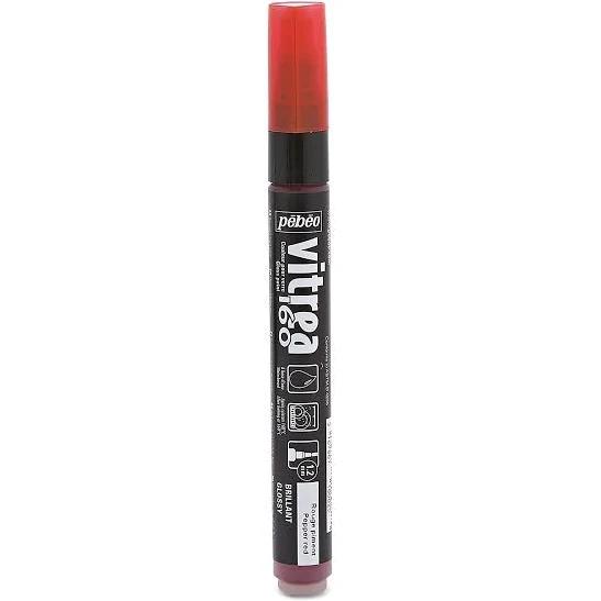 Pebeo Vitrea 160 Glass Paint Glossy Marker, Pepper Red