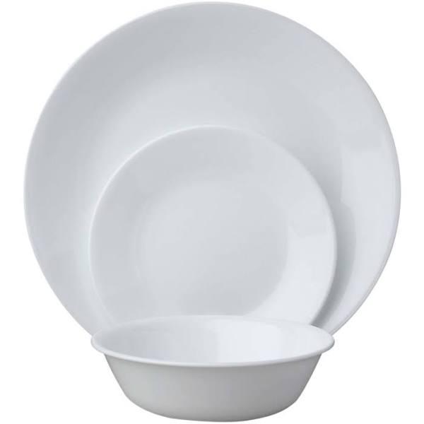 Corelle Winter Frost White Dinnerware Set, 18 Piece, 6 x 26cm Dinner Plate, 6 x 17cm Bread & Butter Plate, 4 x 532ml Soup/Cereal Bowl