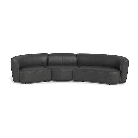 Lune Leather Modular Sofa Carbon Grey by Freedom, 100% Leather FF