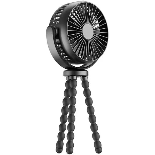 Buy Portable Handheld Mini Stroller Fan with Flexible Tripod - USB Rechargeable Black