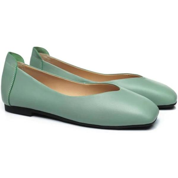 TARRAMARRA Square Toe Leather Ballet Flats Women Linda