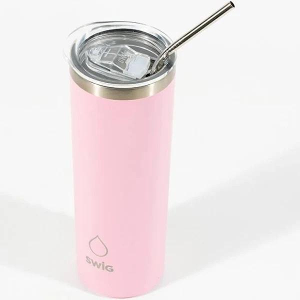 Swig Skinny Matte Blush Tumbler 590ml