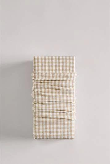 Country Road Noni Gingham King Flat Sheet Natural