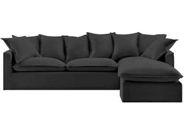 Brosa Palermo 3 Seater Modular Sofa with Right Chaise (Night Black)