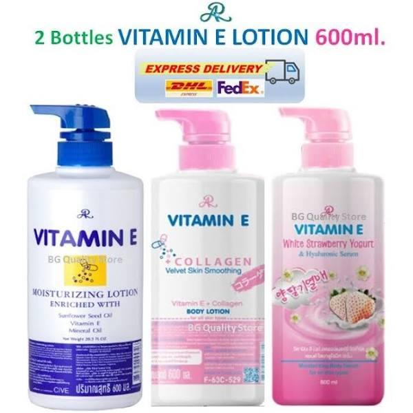 2 X 600ml Ar Vitamin E Body Lotion Collagen Q10 Moisturizing Firming