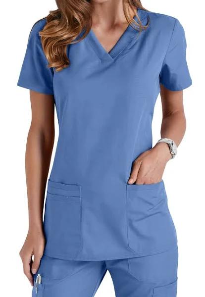 Cherokee Workwear WW645 Scrubs Top Womens V-Neck Ceil Blue