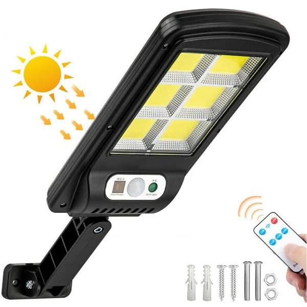 Solar Street LED Light Motion Sensor Remote Outdoor Garden Yard Flood Down Lamp