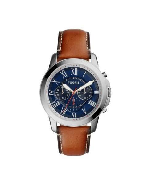 Fossil FS4812 Grant Chronograph Black Leather Men's Watch