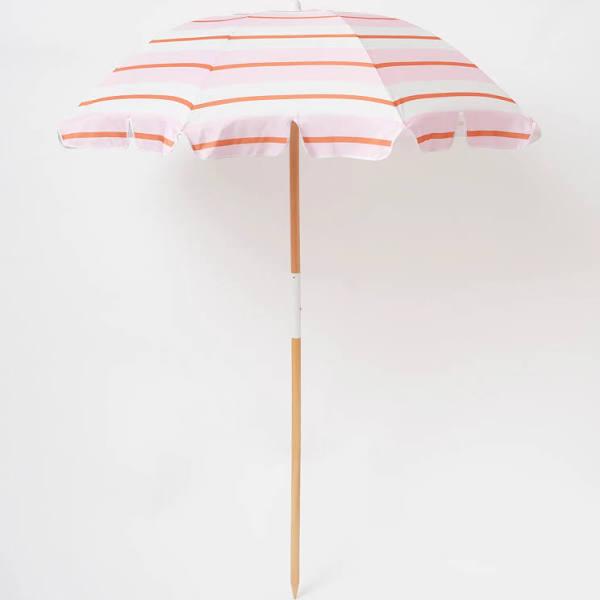 Sunnylife Beach Umbrella Summer Stripe Strawberry Sorbet