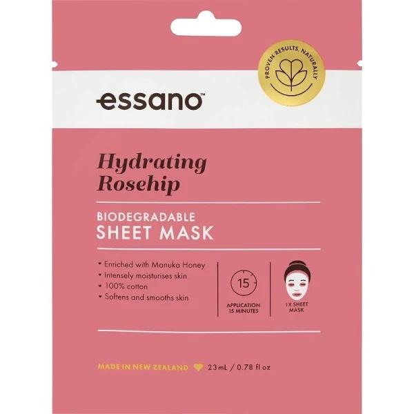 Essano Rosehip Hydrating Biodegradable Sheet Mask 23ml