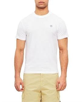 David Jones Stone Island Chest Patch T Shirt in White, Size XL