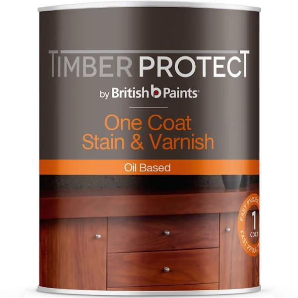 Timber Protect 250mL Oil Based Yellow Oak One Coat Stain and Varnish - 250mL