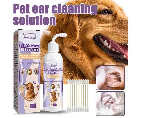 GoodGoods Pet Animals Ear Cleaner For Dogs and Cats - Removes Wax, Dirt and Odor - Ear Cleaning Solution For Pet Animalss