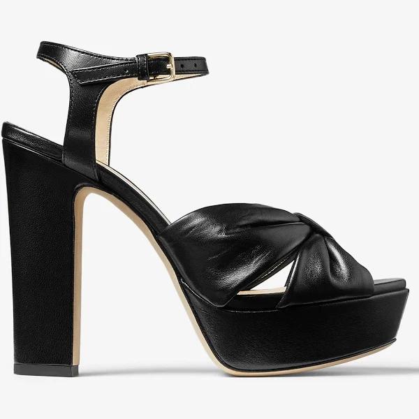 Jimmy Choo Heloise 120 Leather Sandals - Black - 38,5